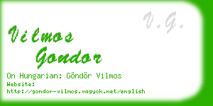 vilmos gondor business card